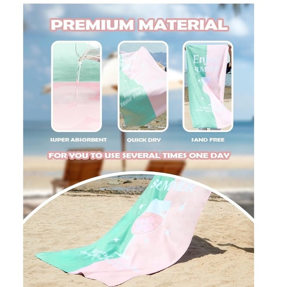 🆕 WDS Wondrous Microfiber Beach Towels Set - Picture 4 of 8